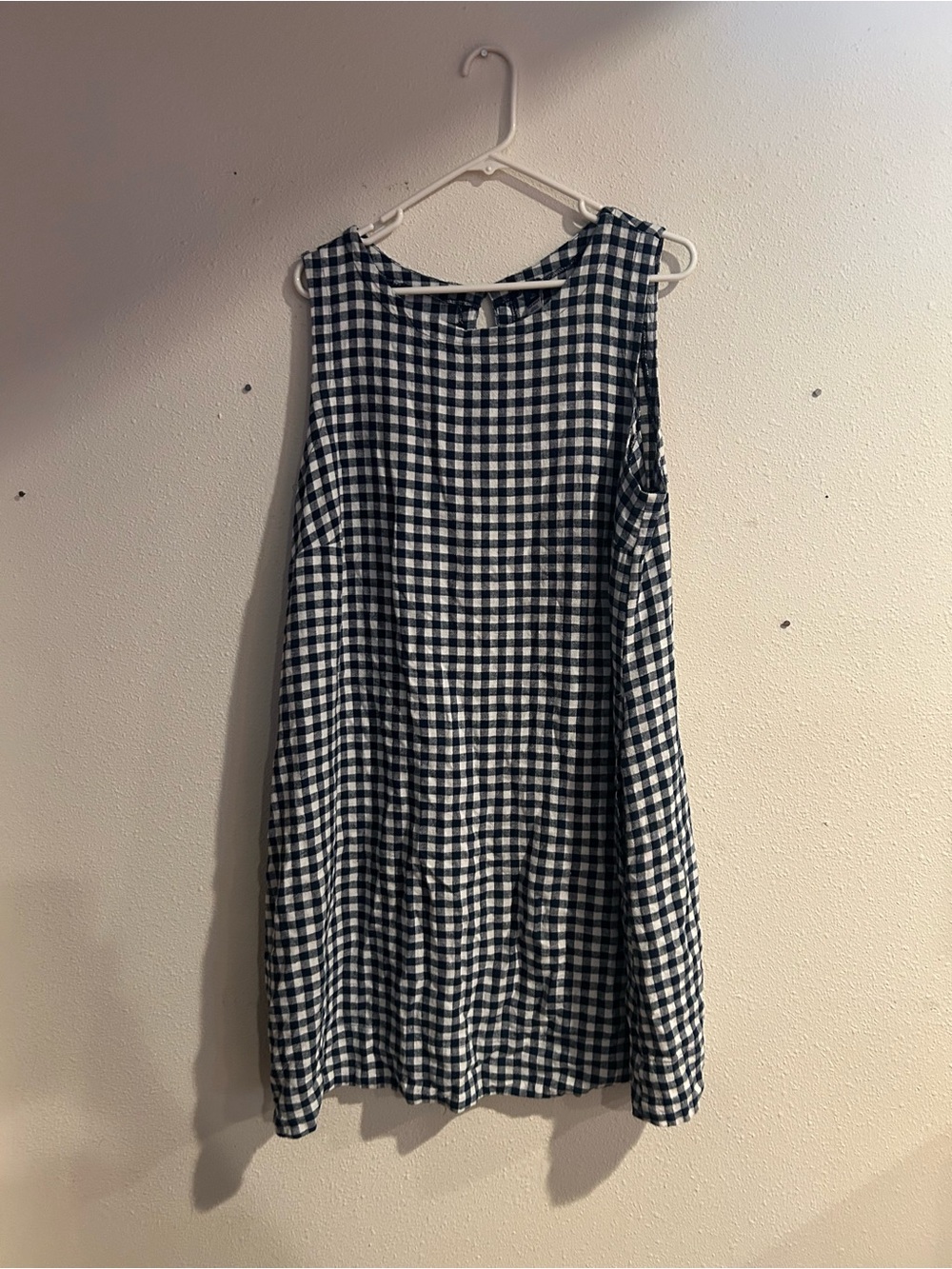 Old Navy Navy and White Gingham Sleeveless Mini Dress